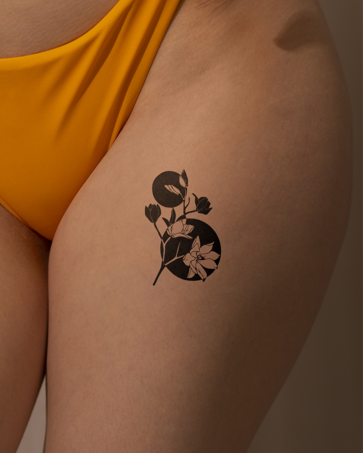 Flower Circle Temporary Tattoos