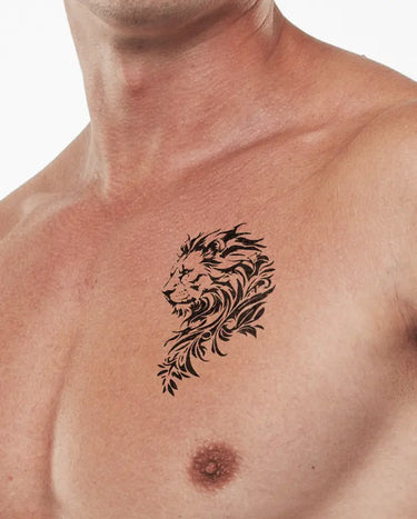 Lion Face Temporary Tattoos - Swag Ink