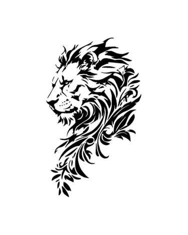 Lion Face Temporary Tattoos - Swag Ink
